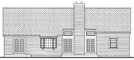 Rear Elevation for House Plan #380102