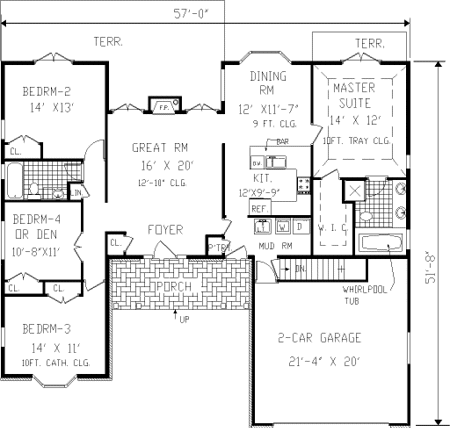 Main Floor Plan for House Plan #381102