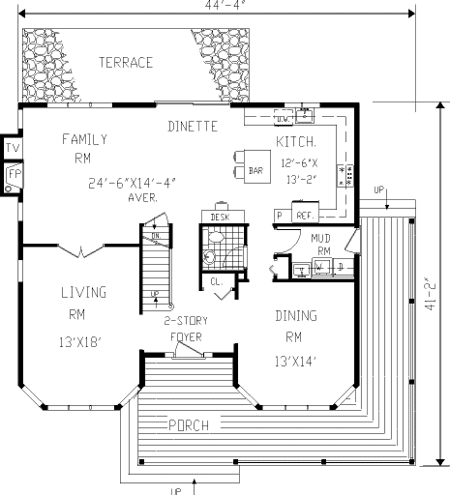 Main Floor Plan for House Plan #385102