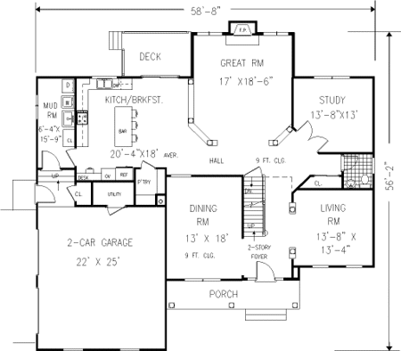 Main Floor Plan for House Plan #388102
