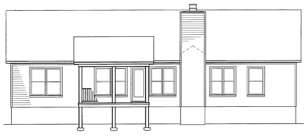 Rear Elevation for House Plan #111861
