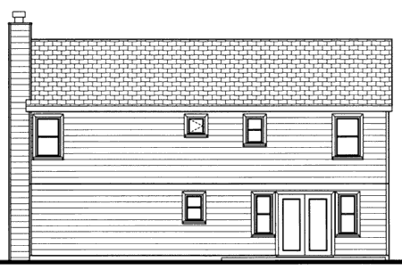 Rear Elevation for House Plan #381202