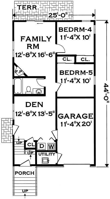 Floorplan lower for House Plan #382202