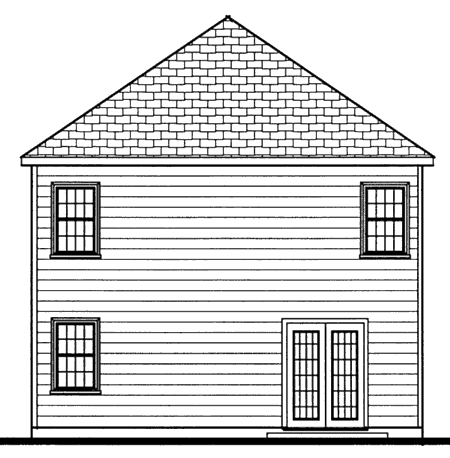 Rear Elevation for House Plan #382202