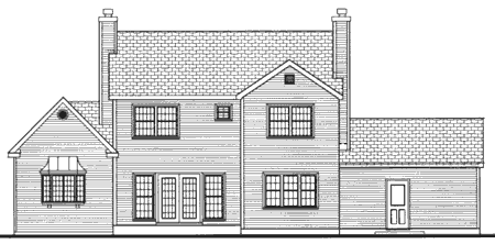 Rear Elevation for House Plan #386202