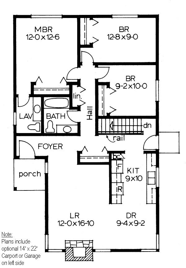 Main Floor Plan for House Plan #200242