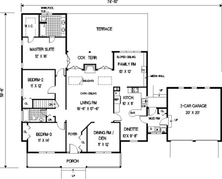 Main Floor Plan for House Plan #380906