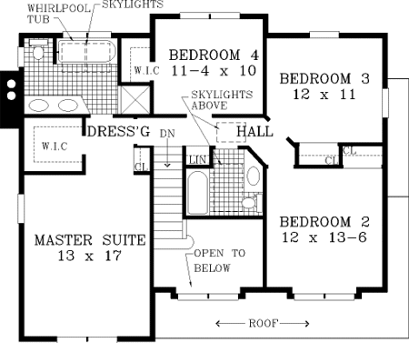 Second Floor Plan for House Plan #380209