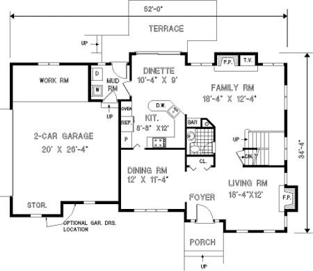 Main Floor Plan for House Plan #380119