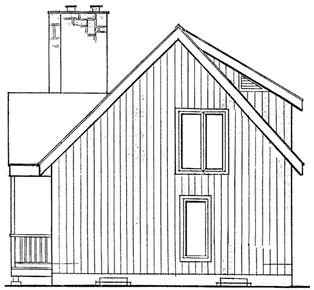 Rear Elevation for House Plan #380439