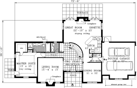 Main Floor Plan for House Plan #380539