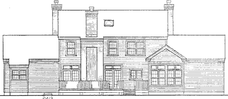 Rear Elevation for House Plan #380639