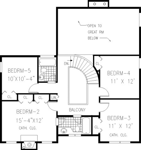 Second Floor Plan for House Plan #380839