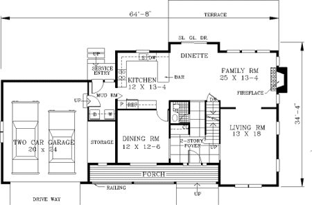 Main Floor Plan for House Plan #382939