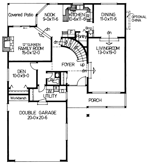 Main Floor Plan for House Plan #200274