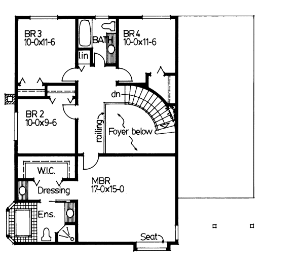 Second Floor Plan for House Plan #200274