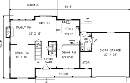 Main Floor Plan for House Plan #382049