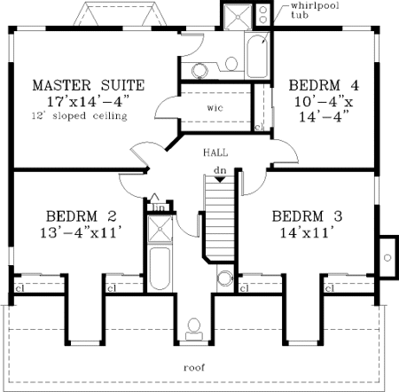 Second Floor Plan for House Plan #380149
