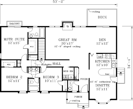 Main Floor Plan for House Plan #385249
