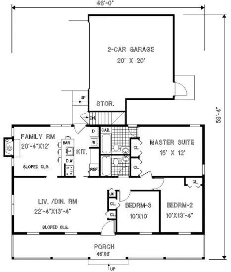 Main Floor Plan for House Plan #380549
