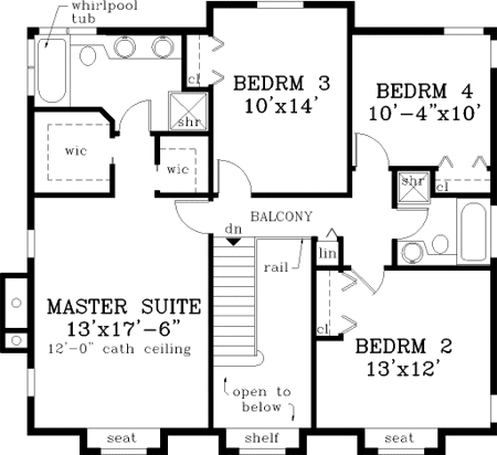 Second Floor Plan for House Plan #380649