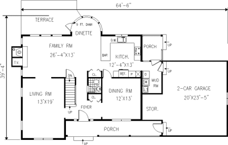 Main Floor Plan for House Plan #384059