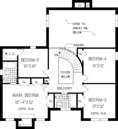 Second Floor Plan for House Plan #388059