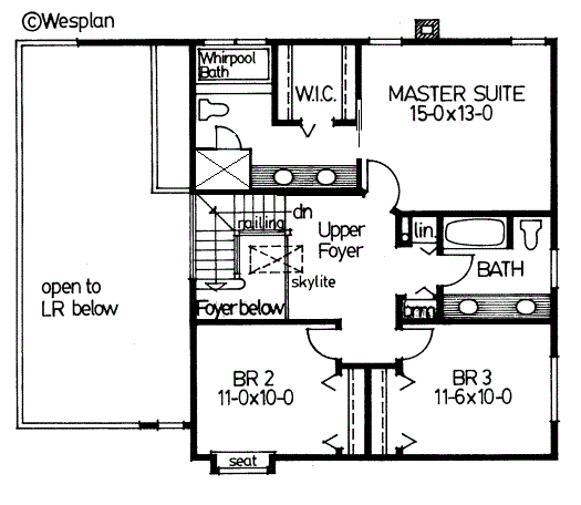 Second Floor Plan for House Plan #200277