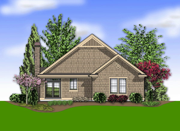 Rear Elevation for House Plan #321113