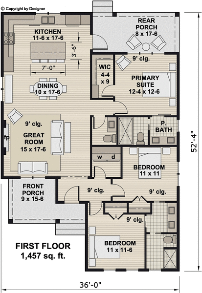 Main Floor Plan for House Plan #287541