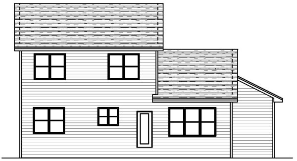 Rear Elevation for House Plan #280181