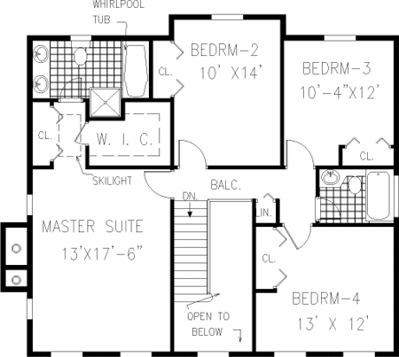 Second Floor Plan for House Plan #380459