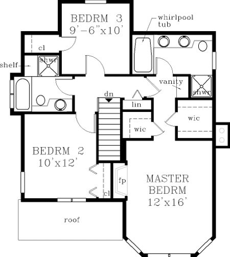 Second Floor Plan for House Plan #380659