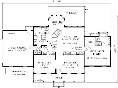 Main Floor Plan for House Plan #385069