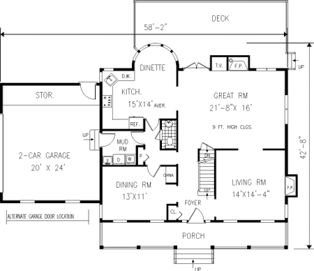 Main Floor Plan for House Plan #388069