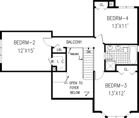 Second Floor Plan for House Plan #380169