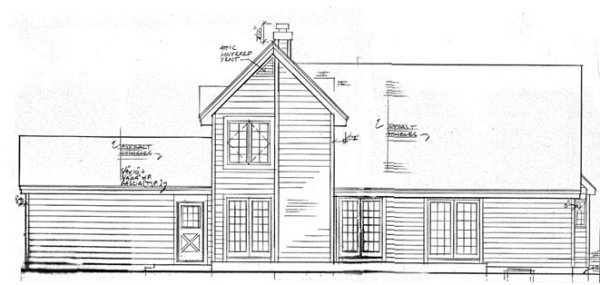 Rear Elevation for House Plan #380169