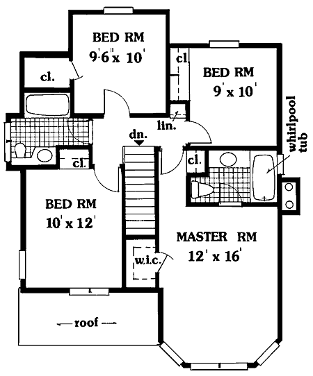 Second Floor Plan for House Plan #381169