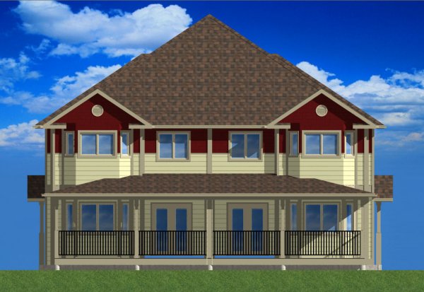 Rear Elevation for House Plan #195025