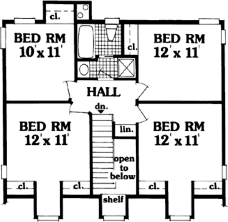 Second Floor Plan for House Plan #382169
