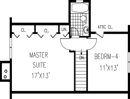 Second Floor Plan for House Plan #383269