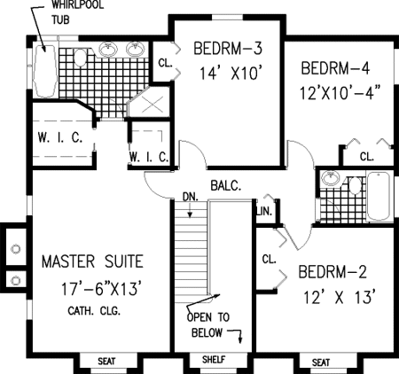 Second Floor Plan for House Plan #389079