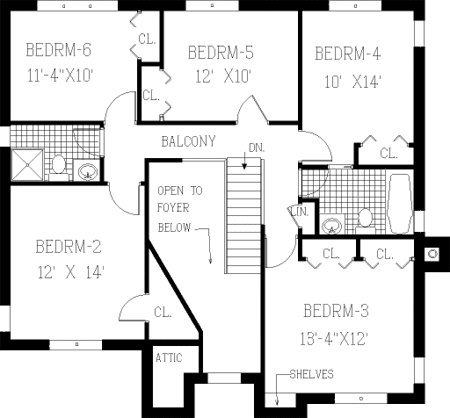 Second Floor Plan for House Plan #381279