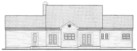 Rear Elevation for House Plan #380679