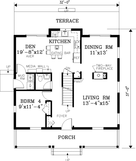 Main Floor Plan for House Plan #380779