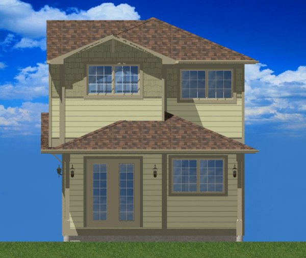 Left Elevation for House Plan #195003