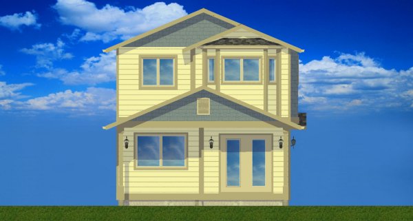 Rear Elevation for House Plan #195088