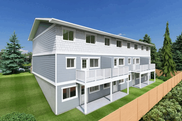 Rear Elevation for House Plan #195181