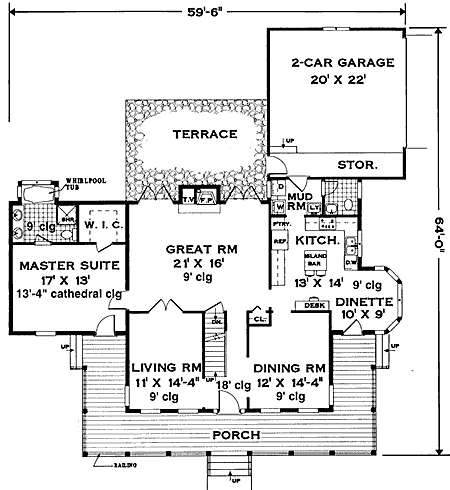 Main Floor Plan for House Plan #382089