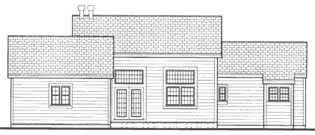 Rear Elevation for House Plan #383089